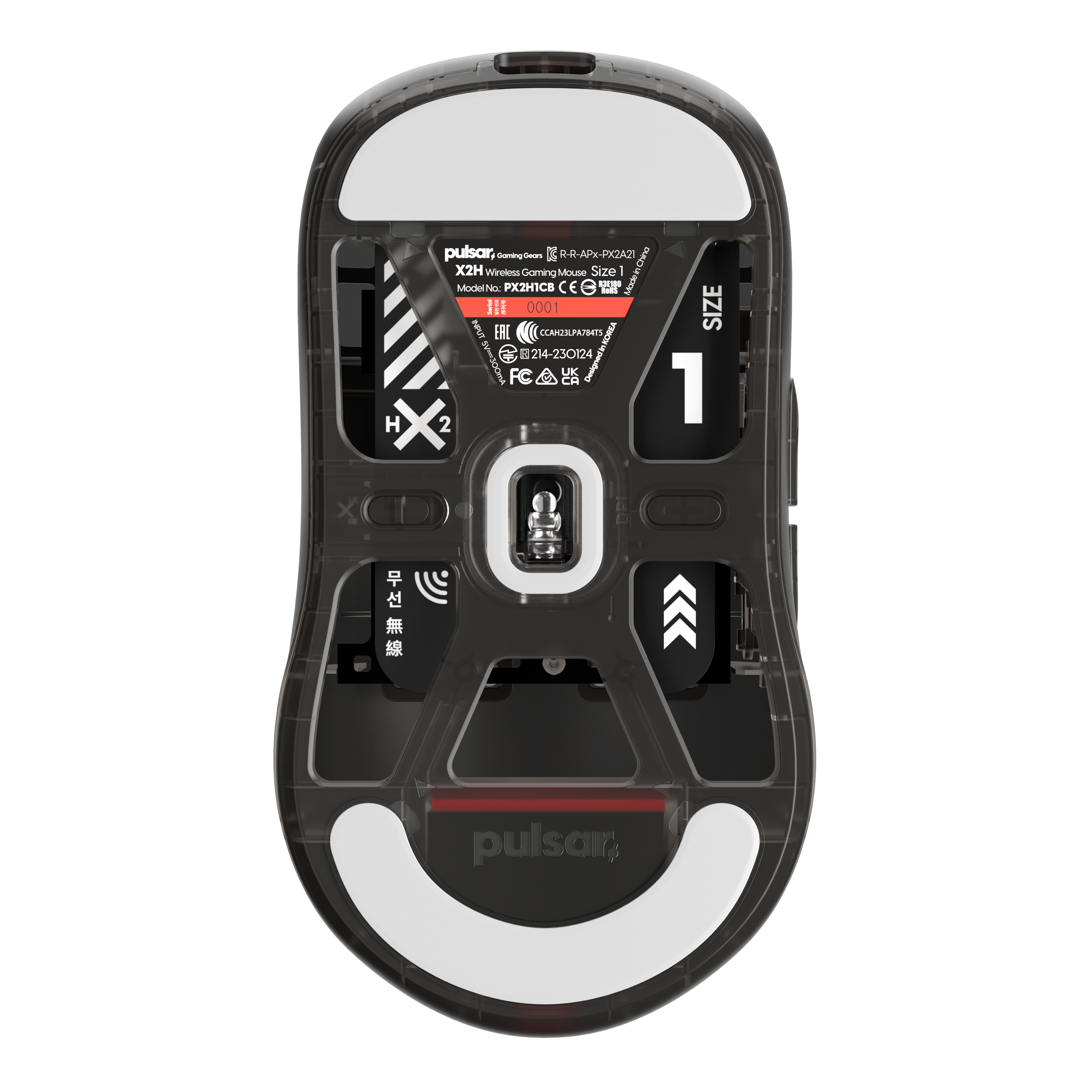 X2H Mini Gaming Mouse [Clear Black Edition]
